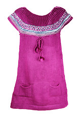 Image showing Lilac knitted gown with pompon