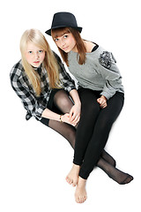 Image showing Two beautiful young girls
