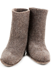 Image showing Pair gray woolly lock footwear