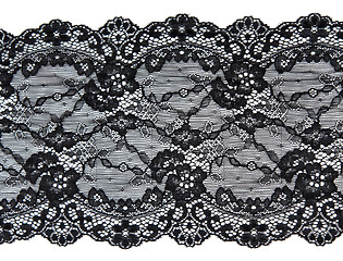 Image showing Black lace with pattern in the manner of flower