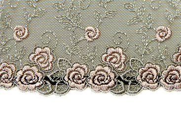 Image showing Black lace with pattern rose flowerses