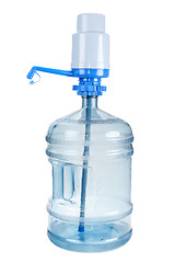 Image showing Plastic big bottle for water and pomp