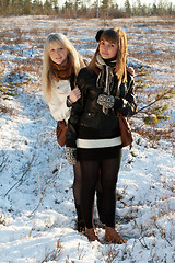 Image showing Two young beautiful girls