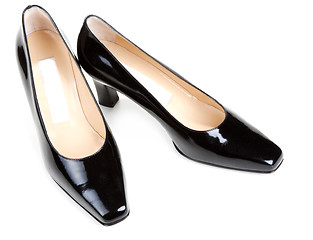 Image showing Black feminine varnished loafers