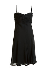 Image showing Black evening satin gown