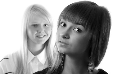 Image showing Portrait two girls