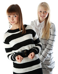 Image showing Portrait two girls