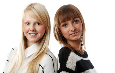 Image showing Portrait two girls