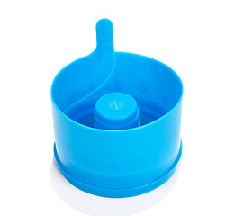 Image showing Blue plastic stopper for bottle