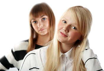 Image showing Portrait two girls