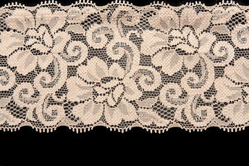 Image showing Beige lace with pattern flower