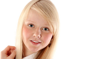 Image showing Portrait of the young beautiful blonde