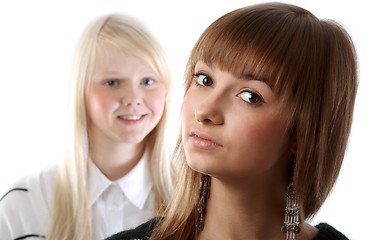 Image showing Portrait two girls