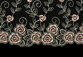 Image showing Rose lace with pattern in the manner of flower