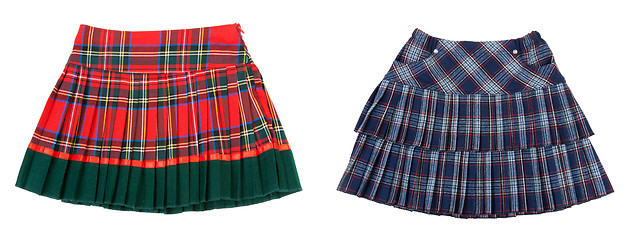 Image showing Collage two striped skirts