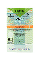 Image showing Ticket on metro in city Prague