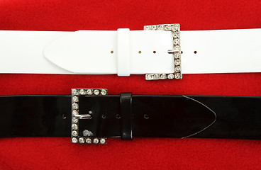 Image showing Two leather belts