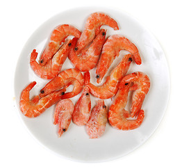 Image showing Plate frozen prawns