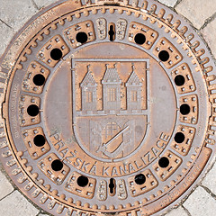 Image showing Rusty manhole