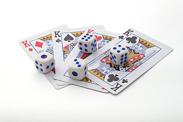 Image showing playing cards and dice