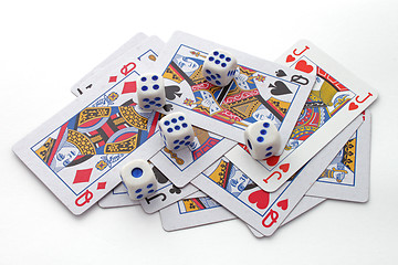 Image showing playing cards and dice