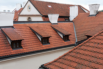 Image showing Red tiled roofs of Prague
