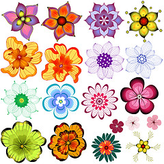 Image showing Collection decorative flowers