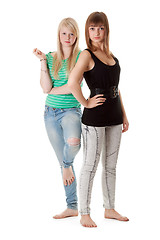 Image showing Two girls in jeans