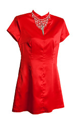 Image showing Red silk woman's dress