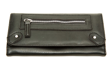 Image showing Black leather purse