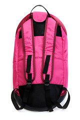 Image showing Red backpack with black straps