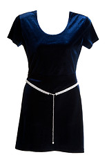 Image showing Blue velvet dress