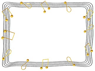 Image showing Musical notes photo frame 3d rendered