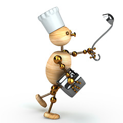 Image showing wood man cook 3d rendered