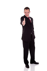 Image showing businessman giving consent, with thumb up