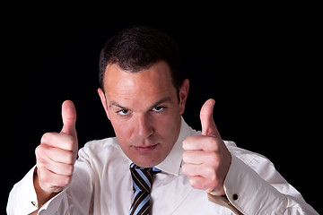 Image showing businessman giving consent, with thumb up