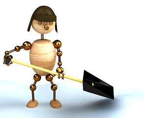 Image showing wood man yard keeper