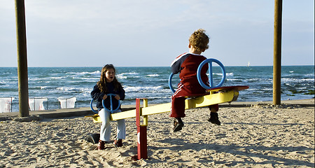 Image showing swing on the beach