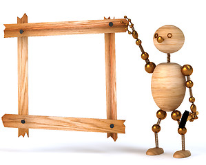 Image showing wood man blank  board