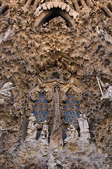 Image showing unfinished gothic cathedral Sagrada Familia in Barcelona, Spain