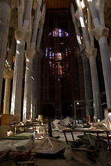 Image showing unfinished gothic cathedral Sagrada Familia in Barcelona, Spain