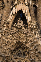 Image showing unfinished gothic cathedral Sagrada Familia in Barcelona, Spain