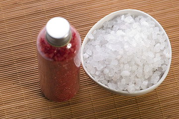 Image showing red and white bath salt