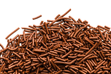 Image showing chocolate sprinkles on white background