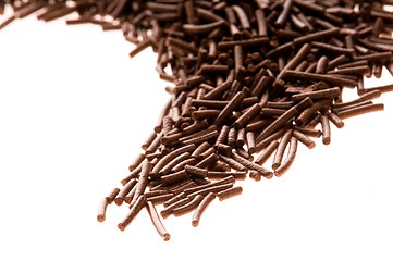 Image showing chocolate sprinkles on white background