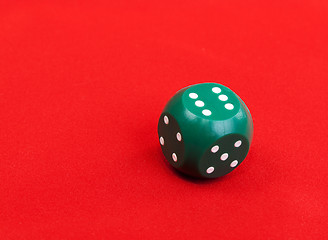 Image showing Green plastic dice