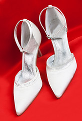 Image showing Pair of white women's shoes