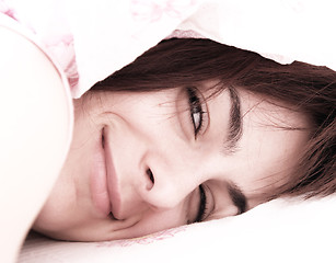 Image showing Beautiful young woman sleeping.