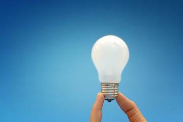 Image showing Background with lit lightbulb