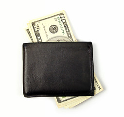 Image showing Black leather wallet